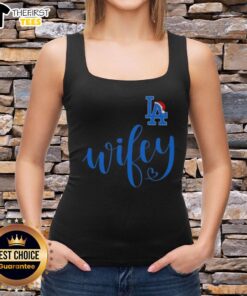 Original Wifey Los Angeles Dodgers Santa Hat Merry Christmas Tank Top, featuring festive design and team logo.