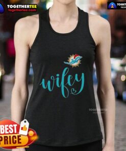 Miami Dolphins Santa Hat Merry Christmas tank top for women, perfect for holiday cheer and game day celebrations.