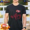 Alt Text: Original Wifey San Francisco 49ers Santa Hat Merry Christmas T-Shirt featuring festive design for holiday fans.