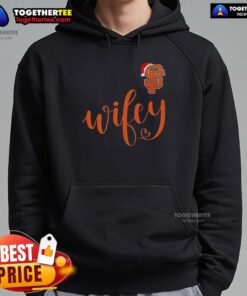 Original Wifey San Francisco Giants Santa Hat Merry Christmas Hoodie, festive design for Giants fans celebrating the holidays.