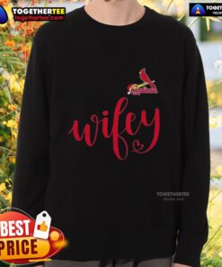 Original Wifey St. Louis Cardinals Santa Hat sweatshirt for a festive Merry Christmas celebration.