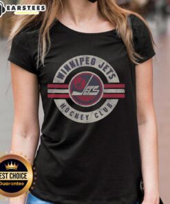 Vintage Winnipeg Jets ladies tee shirt featuring original logo design, perfect for fans and casual wear enthusiasts.