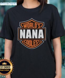 Matching family reunion ladies tee featuring 'World's Coolest Nana' design in vibrant colors, perfect for family gatherings.