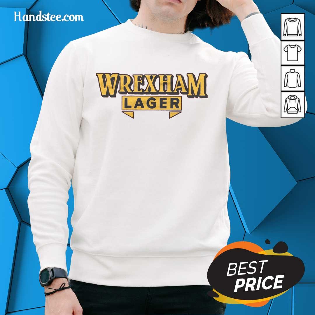 original-wrexham-lager-sweatshirt Original Wrexham Lager sweatshirt in black, featuring logo and comfortable fit, perfect for fans of Wrexham FC.