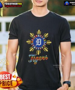 Premium 2025 Detroit Tigers Baseball X Hispanic T-Shirt featuring vibrant graphics and a comfortable fit for fans.