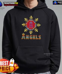 Alt Text: Premium 2025 Los Angeles Angels baseball X Hispanic hoodie showcasing vibrant design and team spirit.