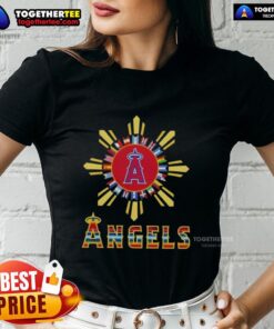 Premium 2025 Los Angeles Angels Baseball X Hispanic Ladies Tee featuring stylish design and vibrant team colors.