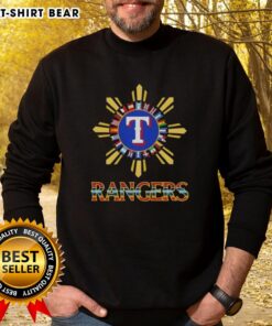 Premium 2025 Texas Rangers baseball sweatshirt featuring Hispanic design, perfect for fans and stylish comfort.