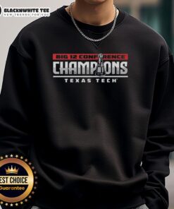 Alt Text: Premium 2025 Texas Tech Red Raiders Big 12 college football playoff sweatshirt in red with logo and stylish design.