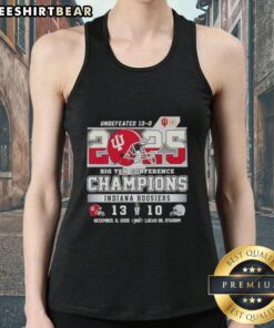 Premium Indiana Hoosiers Football Helmet Tank Top for 2025 Undefeated Big Ten Champions, featuring a stylish design.