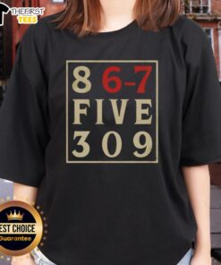 Alt Text: Premium 867 Five 309 Ladies Tee in stylish design, perfect for casual wear and comfortable everyday fashion.