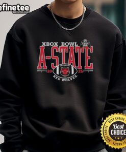 Alt Text: Premium A-State Red Wolves Xbox Bowl 2025 Sweatshirt featuring bold team logo and cozy design for fans.