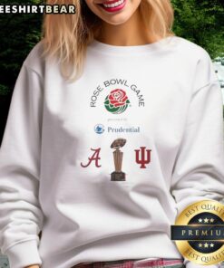 Premium Alabama Crimson Tide vs Indiana Hoosiers 2026 Rose Bowl Game logo sweatshirt featuring vibrant team graphics.