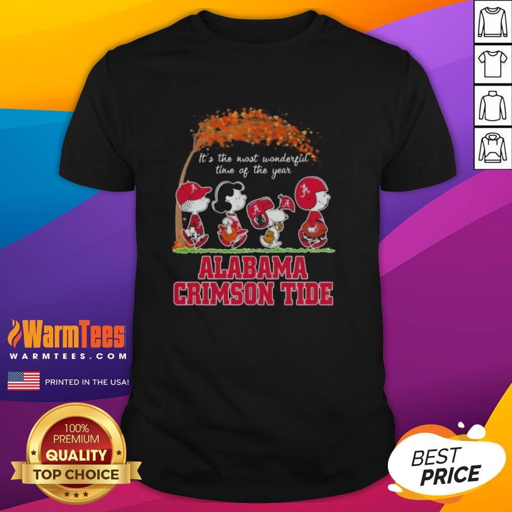 premium-alabama-crimson-tide-x-peanuts-snoopy-and-friends-autumn-its-the-most-wonderful-time-of-the-year-t-shirt Premium Alabama Crimson Tide X Peanuts Snoopy and Friends autumn t-shirt celebrating the most wonderful time of the year.