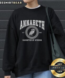 Premium Annabeth Daughter of Athena owl sweatshirt featuring a stylish design for fans of Percy Jackson and mythology.