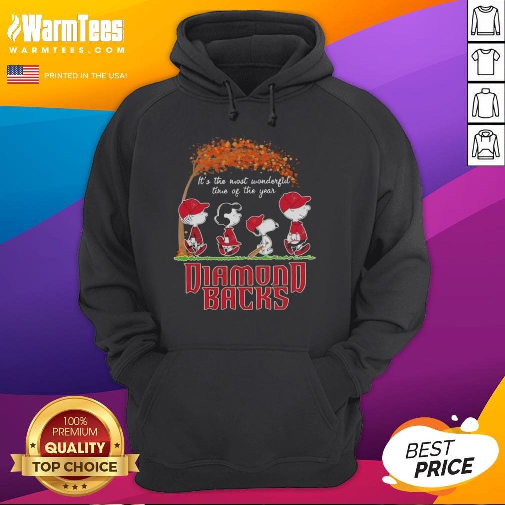 premium-arizona-diamondbacks-x-peanuts-snoopy-and-friends-autumn-its-the-most-wonderful-time-of-the-year-hoodie Alt Text: Premium Arizona Diamondbacks X Peanuts Snoopy hoodie featuring autumn design, celebrating the most wonderful time of the year.