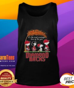 Premium Arizona Diamondbacks X Peanuts Snoopy and Friends autumn tank top celebrating the most wonderful time of the year.