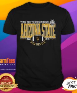 Alt Text: Premium Arizona State Sun Devils 2025 Sun Bowl Logo T-Shirt featuring vibrant team colors and bold graphics.