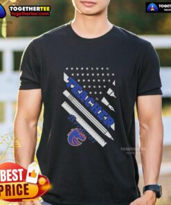 Premium Boise State Broncos X Teacher American Flag T-Shirt showcasing vibrant colors and a stylish design for fans.