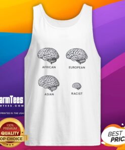 Premium brains tank top featuring African, European, and Asian designs, promoting unity and diversity in fashion.