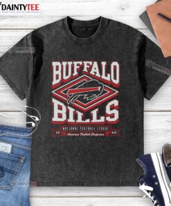 Premium Buffalo Bills Heater Washed T-Shirt featuring team colors and logo, perfect for fans and casual wear.