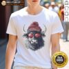 Alt Text: Premium Buffalo Bills mascot in a beanie and sunglasses on a stylish T-shirt, perfect for fans and game day.
