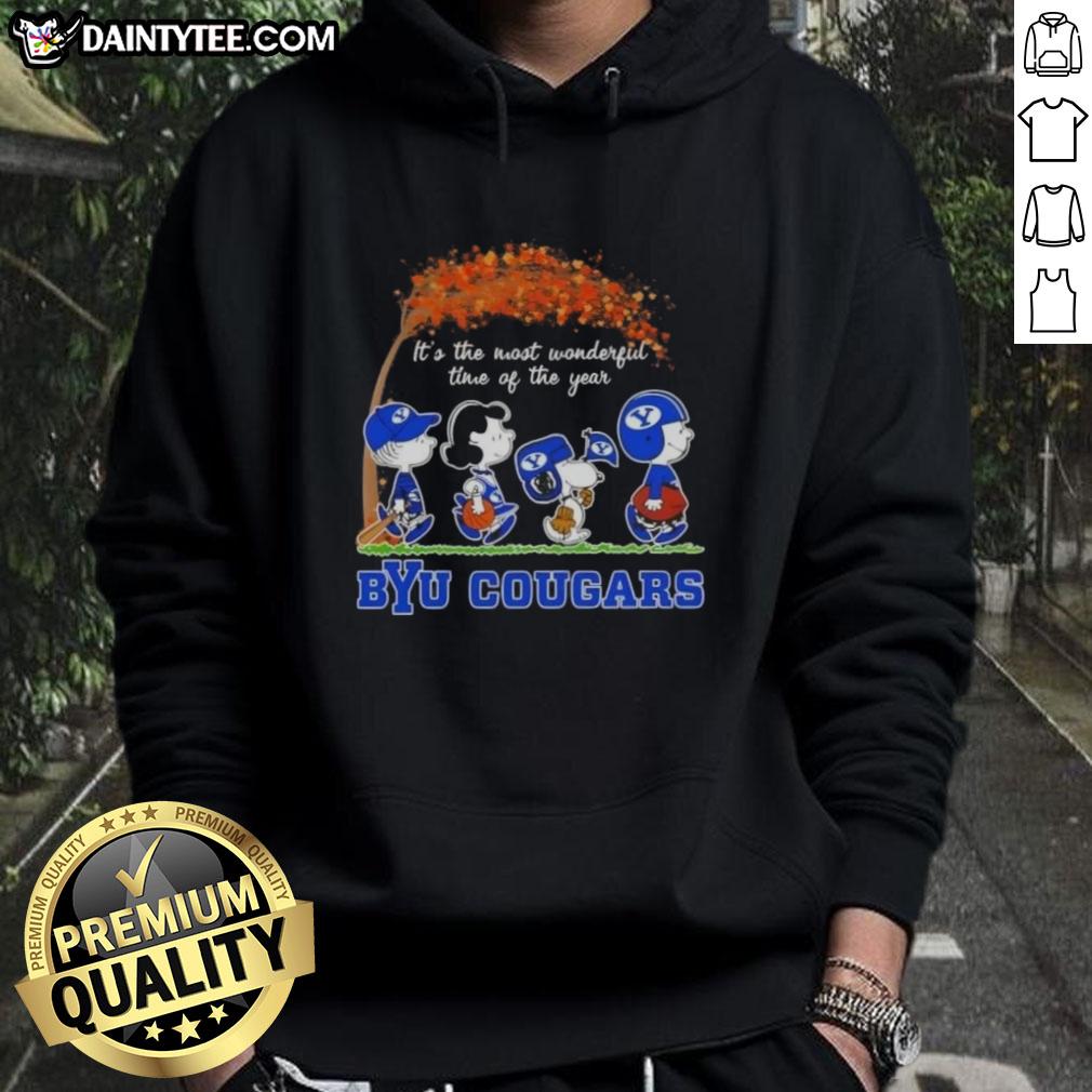 premium-byu-cougars-x-peanuts-snoopy-and-friends-autumn-its-the-most-wonderful-time-of-the-year-hoodie Premium BYU Cougars x Peanuts Snoopy and Friends autumn hoodie for a cozy, festive look this holiday season.
