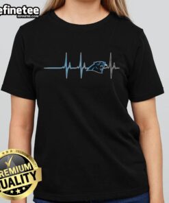 Premium Carolina Panthers Heartbeat Ladies Tee featuring a stylish design for female fans of the NFL team.