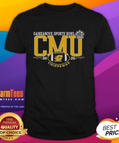 Alt Text: Premium Central Michigan Chippewas 2025 Gameabove Sports Bowl logo T-Shirt featuring vibrant graphics and team colors.