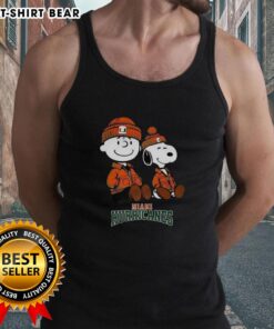 Alt Text: Premium Charlie Brown and Snoopy Miami Hurricanes tank top, featuring vibrant graphics and a stylish design for fans.