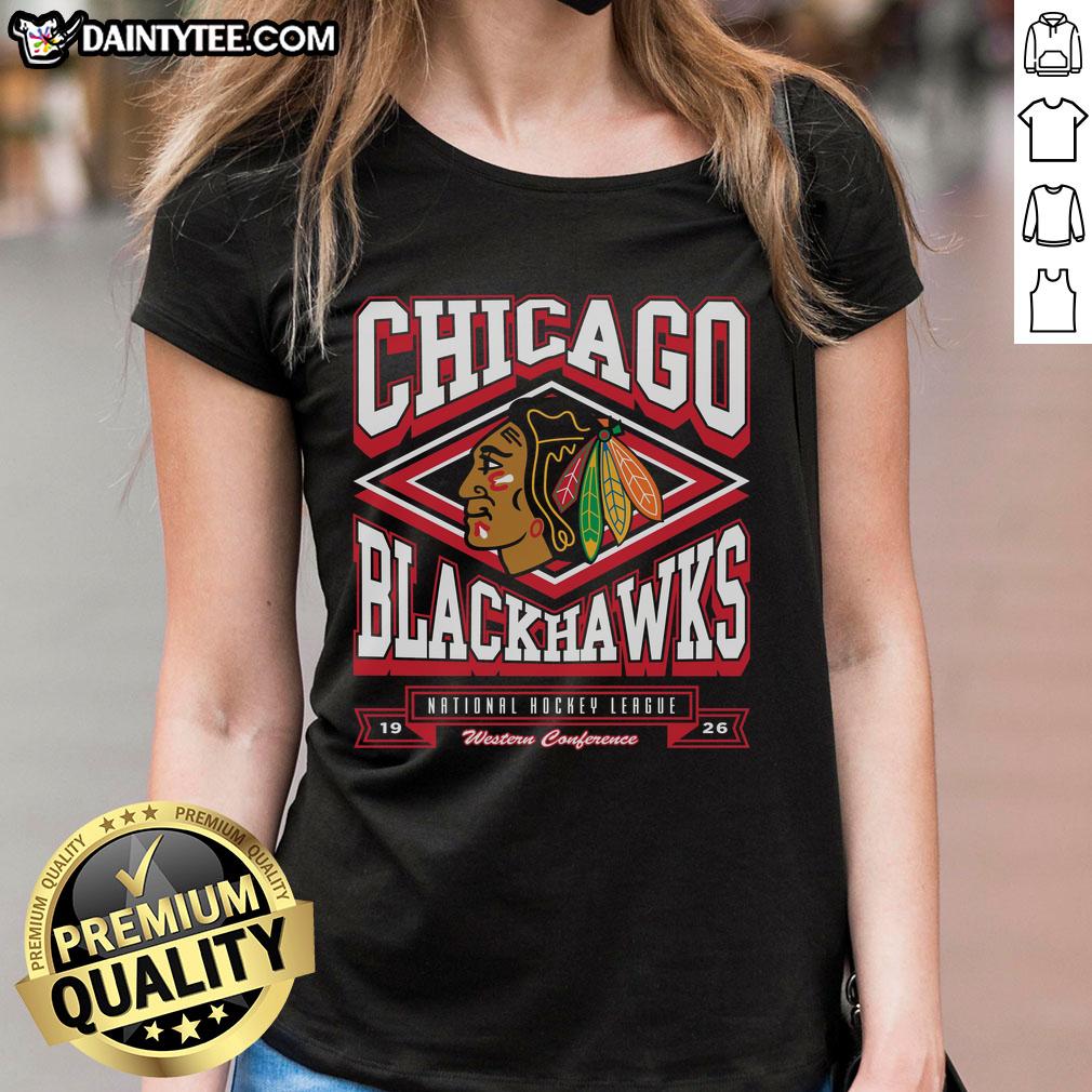 premium-chicago-blackhawks-heater-ladies-tee Premium Chicago Blackhawks Heater Ladies Tee in stylish design, showcasing team pride and comfort for female fans.