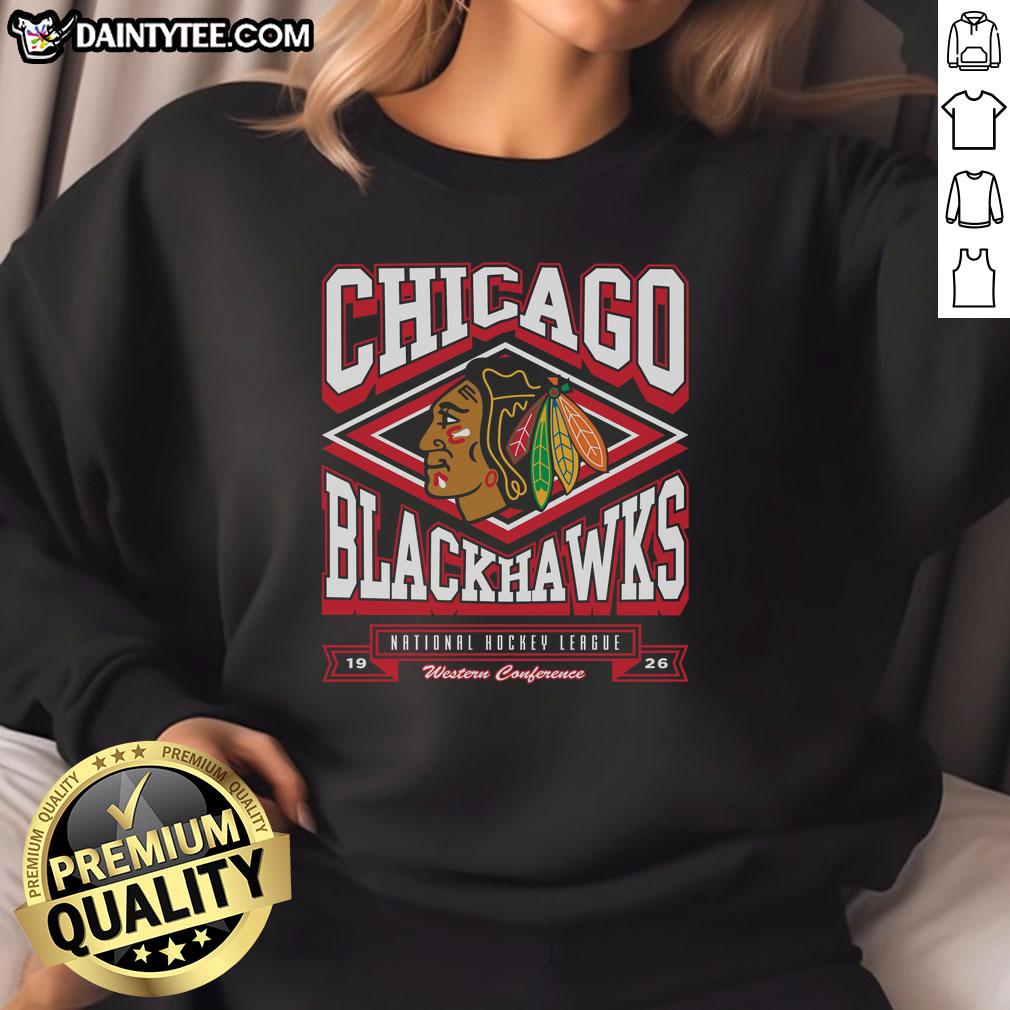 premium-chicago-blackhawks-heater-sweatshirt Alt Text: Premium Chicago Blackhawks heater sweatshirt featuring bold team logo and cozy design, perfect for fans.