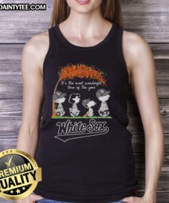 Premium Chicago White Sox X Peanuts Snoopy tank top for autumn, celebrating 'It's The Most Wonderful Time of The Year.'