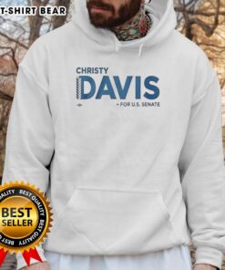 Alt Text: Premium Christy Davis For Us Senate logo hoodie featuring a stylish design and vibrant colors for supporters.