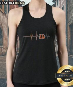 Premium Cincinnati Bengals NFL heartbeat tank top featuring team colors and logo, perfect for fans and summer wear.