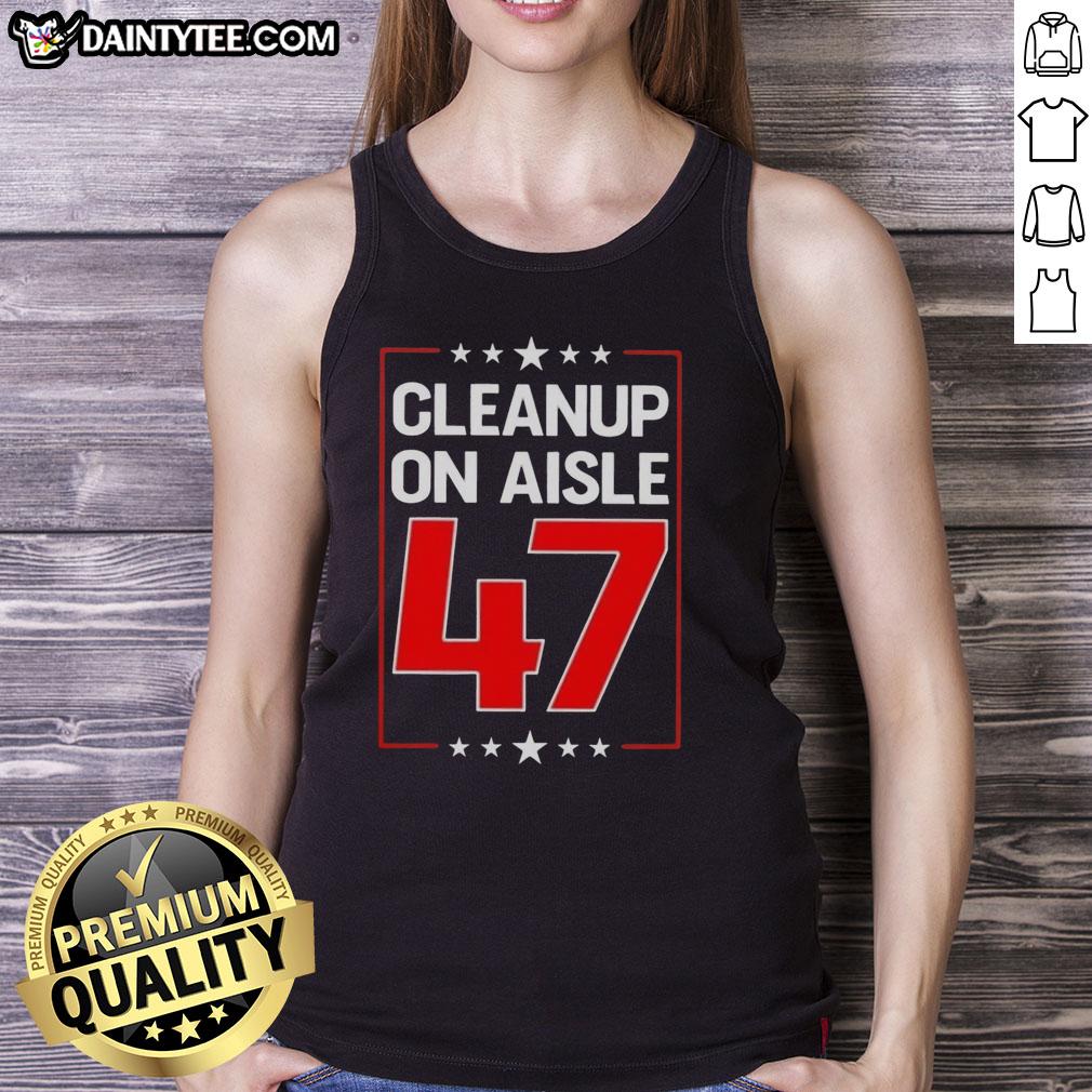 premium-clean-up-on-aisle-47-tank-top Premium Clean Up On Aisle 47 Tank Top featuring a quirky graphic design, perfect for casual summer wear.