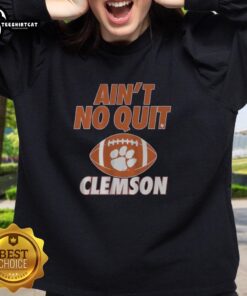 Premium Clemson Football 'Ain't No Quit' Sweatshirt in orange, perfect for fans showcasing team spirit and comfort.