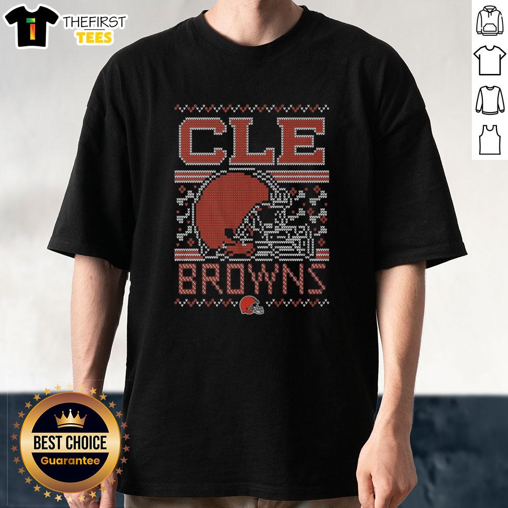 premium-cleveland-browns-holiday-t-shirt-1 Premium Cleveland Browns Holiday T-Shirt featuring festive design, perfect for fans celebrating the season in style.