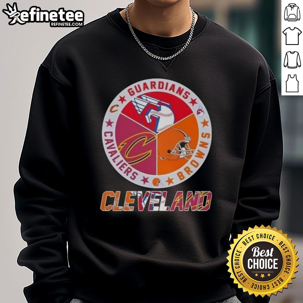 premium-cleveland-city-sports-guardians-browns-cavaliers-logo-sweatshirt Premium Cleveland City Sports sweatshirt featuring Guardians, Browns, and Cavaliers logos for ultimate fan style.