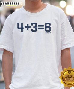 Premium Dak Prescott & George Pickens t-shirt featuring '4 + 3 = 6' graphic, perfect for football fans and collectors.