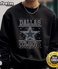 Premium Dallas Cowboys holiday sweatshirt featuring team logo and festive design, perfect for holiday cheer and game day.