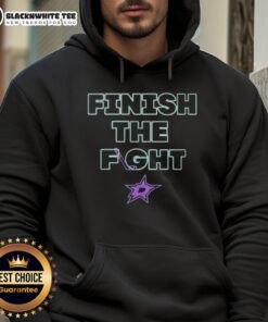 Alt Text: Premium Dallas Stars Hockey Finish The Fight Hoodie in green, featuring team logo and stylish design for fans.