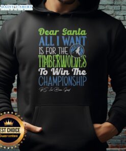 Alt Text: Premium Dear Santa, All I Want Is For The Minnesota Timberwolves To Win The Championship hoodie in blue.