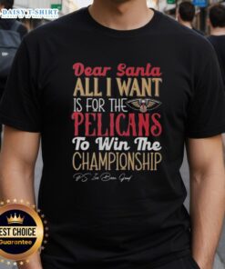Premium 'Dear Santa, All I Want Is For The New Orleans Pelicans To Win The Championship' T-Shirt design featuring team colors.