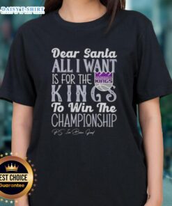 Premium 'Dear Santa, All I Want Is For The Sacramento Kings To Win The Championship' Ladies Tee in purple.