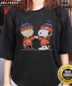 Premium Denver Broncos Snoopy and Charlie Brown Best Friends Ladies Tee featuring vibrant graphics and a stylish fit.