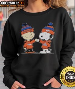 Premium Denver Broncos Snoopy and Charlie Brown Best Friends Sweatshirt featuring vibrant graphics and cozy design.