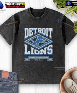 Premium Detroit Lions Heater Washed T-Shirt featuring a vintage design, perfect for fans and casual wear.