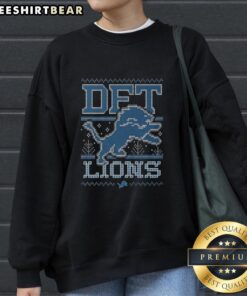 Premium Detroit Lions Holiday Sweatshirt featuring festive design and team logo, perfect for cozy winter celebrations.