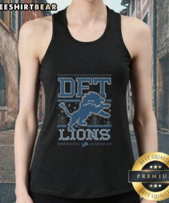 Premium Detroit Lions holiday tank top featuring festive design and team colors for fans celebrating the season.